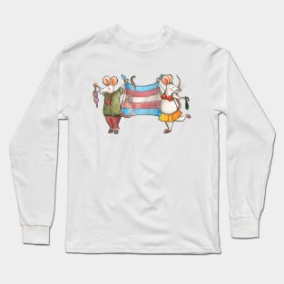 LGBT Mice celebrating Gay Pride (transexual flag) Long Sleeve T-Shirt